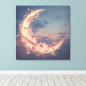Mondflüstern Mandala Boho-Wandkunst Leinwanddruck (Insitu (Holzboden))