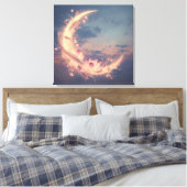 Mondflüstern Mandala Boho-Wandkunst Leinwanddruck (Insitu (Schlafzimmer))