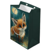 Mondfuchs, nächtlicher Wald  Mittlere Geschenktüte (Vorderseite Schrägansicht)