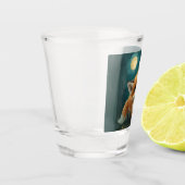 Mondfuchs, nächtlicher Wald  Schnapsglas (Links)