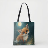 Mondfuchs, nächtlicher Wald Tasche (Vorderseite)