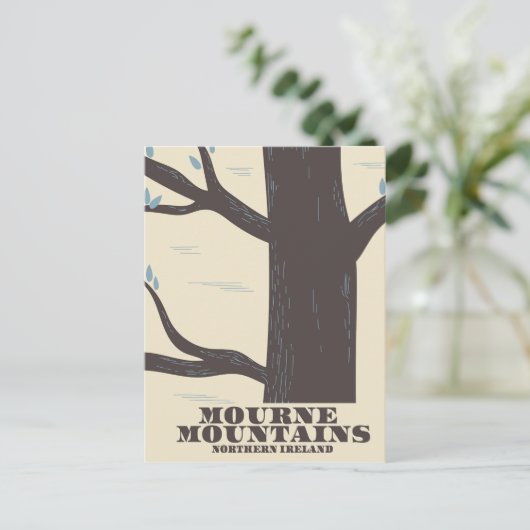 Mondgebirge Nord-Irland Reiseplakat Postkarte (Stehend Vorderseite)
