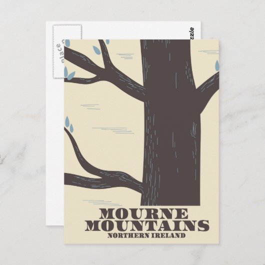 Mondgebirge Nord-Irland Reiseplakat Postkarte (Vorne/Hinten)