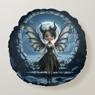 Mondgeborener Kleiner Schatten, die niedliche goth Rundes Kissen