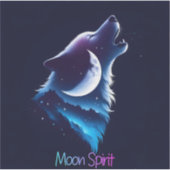 Mondgeist - Wolf Design Aufkleber (Vorderseite)