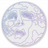 Mondgesicht Aufkleber (Vorderseite)