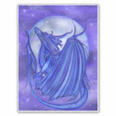 Mondglühdrache mit Mond von Renee Lavoie Aufkleber (Vorderseite)