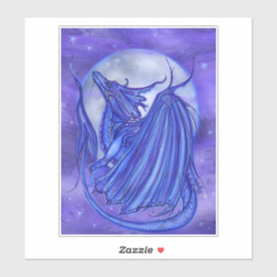 Mondglühdrache mit Mond von Renee Lavoie Aufkleber