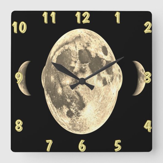 Mondglühende Uhr - Kosmische Wand Kunst (Vorderseite)