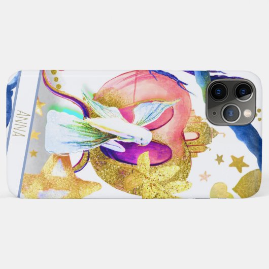 *~* Mondgold Glitzer Fairy Stars Burg Case-Mate iPhone Hülle (Rückseite (Horizontal))