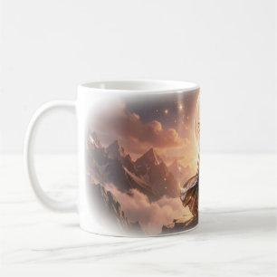 Mondgöttin Berggipfel Sternenkleid Tasse