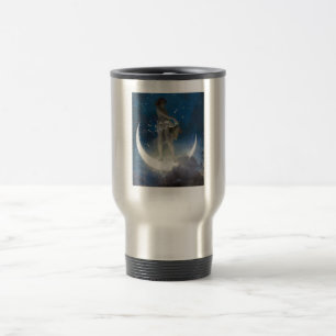 Mondgöttin in der Nacht, die Sterne verstreut Reisebecher