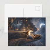 Mondgöttin mit leuchtender Sichel Postkarte (Vorne/Hinten)