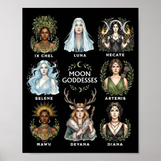 Mondgöttinnen hexenhaft pagan göttlich weibliche K Poster