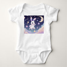 Mondhäschen-Baby-Body – Pastell-Himmels-Hase