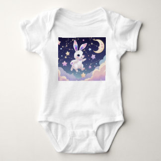 Mondhäschen-Baby-Body – Pastell-Himmels-Hase Baby Strampler