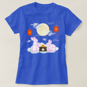 Mondhasen-Mondkuchen-Wolken des Mid-Autumn-Festiva T-Shirt