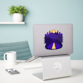 Mondhelle Mitternacht Aufkleber (Laptop auf Schreibtisch)