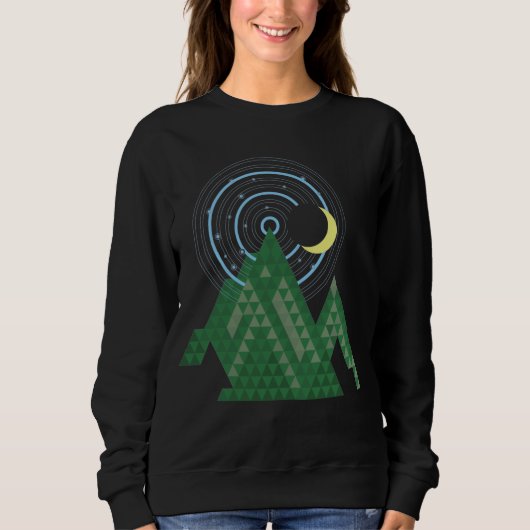 Mondhimmel im Gebirge Sweatshirt (Vorderseite)
