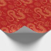 Mondjahr 2024 chinesisches Drachenmuster Geschenkpapier (Ecke)