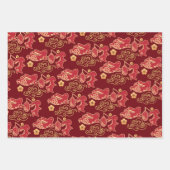 Mondjahr 2024 Golden Good Fortune Red Gold extrava Geschenkpapier Set (Vorderseite 2)