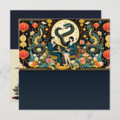 Mondjahr der Schlange 2025! Feiertagskarte (Vorne/Hinten)