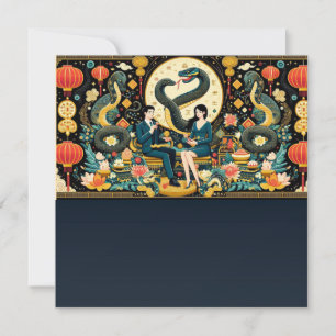 Mondjahr der Schlange 2025! Feiertagskarte