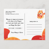 Mondjahr des Drachen Chinesisches Neujahr 2024 Postkarte (Rückseite)