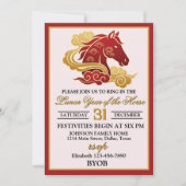 Mondjahr des Pferdes Silvesterparty Einladung (Vorderseite)