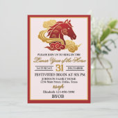 Mondjahr des Pferdes Silvesterparty Einladung (Stehend Vorderseite)