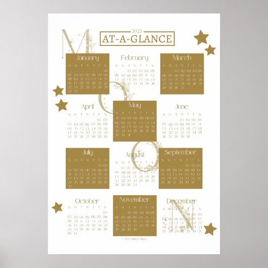 Mondkalender 2022-Mauer-Kalender-Poster Poster (Vorne)