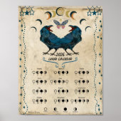 MONDKALENDER 2026,  Krähenmond, Wicca Hexenmond Poster (Vorne)