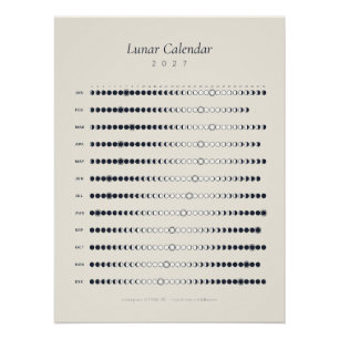 Mondkalender 2027 Poster – Mondphasenkalender