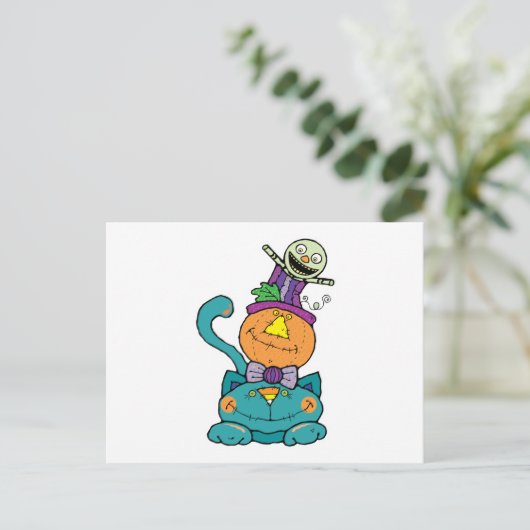 Mondkatze Postkarte (Stehend Vorderseite)