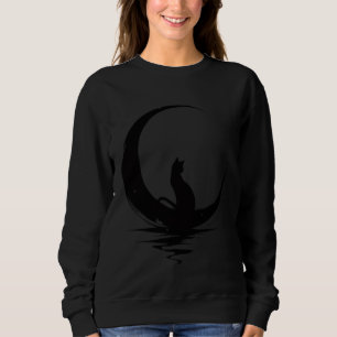 Mondkatze T-Shirt – Hexenhaft Himmlische Schwarze Sweatshirt