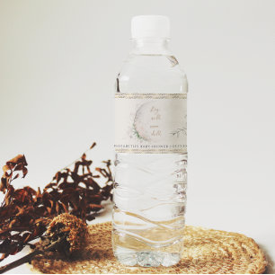 Mondkind   Boho Hippie Babyparty Wasserflaschenetikett