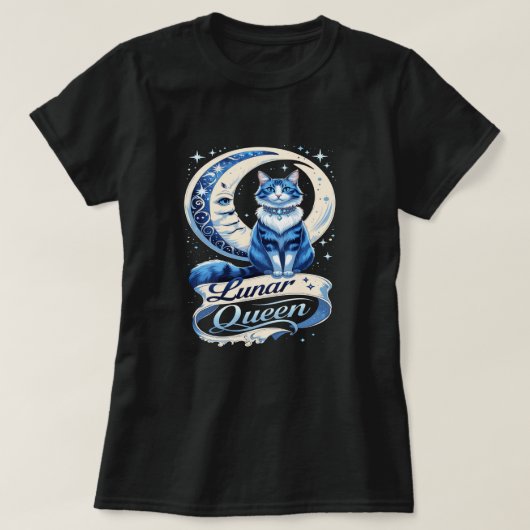 Mondkönigin Katze T-Shirt (Design vorne)