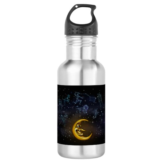 Mondkonstellationen Edelstahlflasche (Vorderseite)