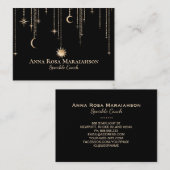 *~* Mondkosmische Sterne Gold-Spargel-Glitzer Sun Visitenkarte (Vorne/Hinten)