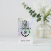 *~* Mondkratzer Hamsa Hand Fatima Rainbow Visitenkarte (Stehend Vorderseite)