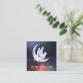 *~* Mondkristalle Blaulnebel Quadratische Visitenkarte (Stehend Vorderseite)