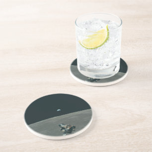 Mondlandefähre Apollo und Earthrise über dem Mond Getränkeuntersetzer