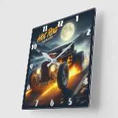 Mondlandkreuzfahrt im frisierte Auto Quadratische Wanduhr (Winkel)