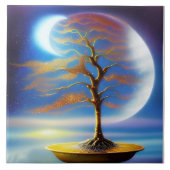 Mondlandschaft-Bonsai Fliese (Vorderseite)