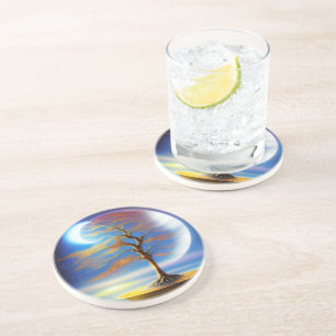 Mondlandschaft-Bonsai Getränkeuntersetzer
