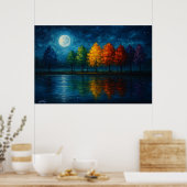 Mondlandschaft mit Farbspektrum Poster (Küche)