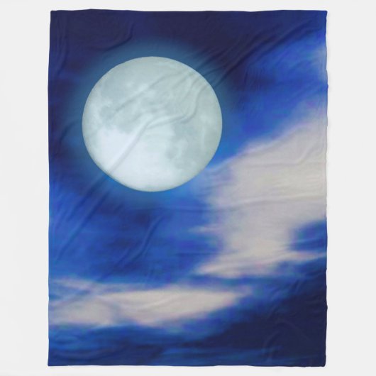 Mondlandschaft mit Mondwolken Fleecedecke (Vorderseite)