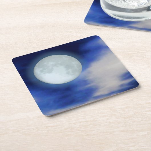 Mondlandschaft mit Mondwolken Rechteckiger Pappuntersetzer (angewinkelt)
