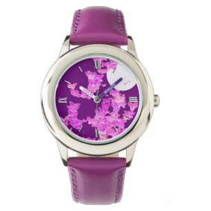 Mondlandschaft mit Schmetterlingen - Orchideen, Am Armbanduhr