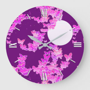 Mondlandschaft mit Schmetterlingen - Orchideen, Am Große Wanduhr